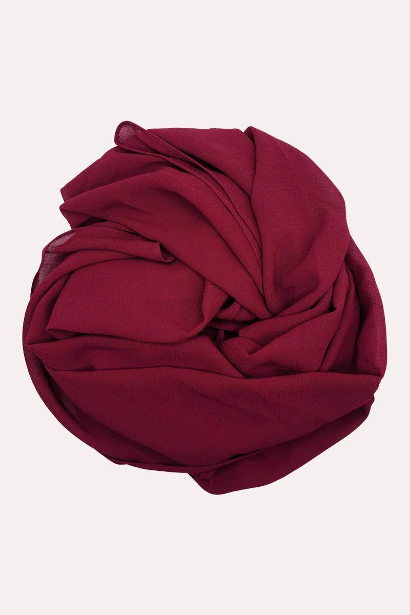 Marsala Luxury Chiffon Hijab From Muslimaati