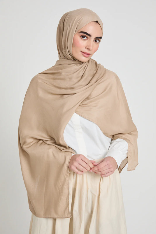 New Modal Hijab - Beige