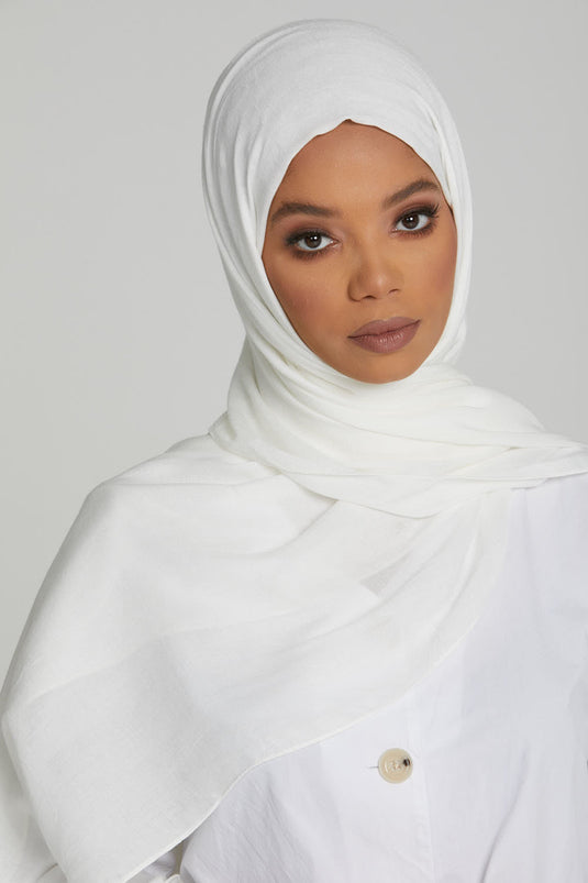 New Modal Hijab - White