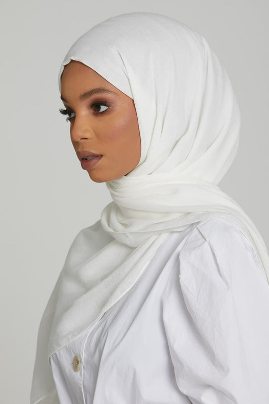 New Modal Hijab - White