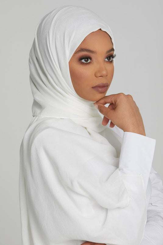 New Modal Hijab - White