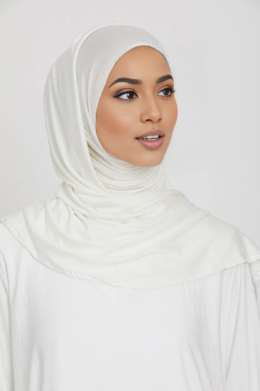 New white Jersey Hijab