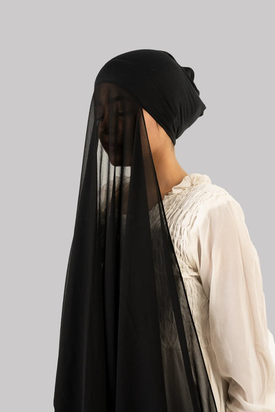 Instant Chiffon Hijab with Built-in Cap