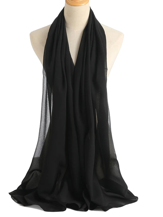 Luxury Chiffon Hijab - Black