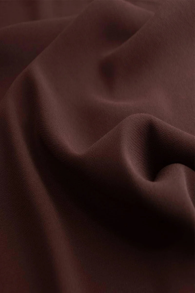 Dark Brown Luxury Chiffon Hijab From Muslimaati