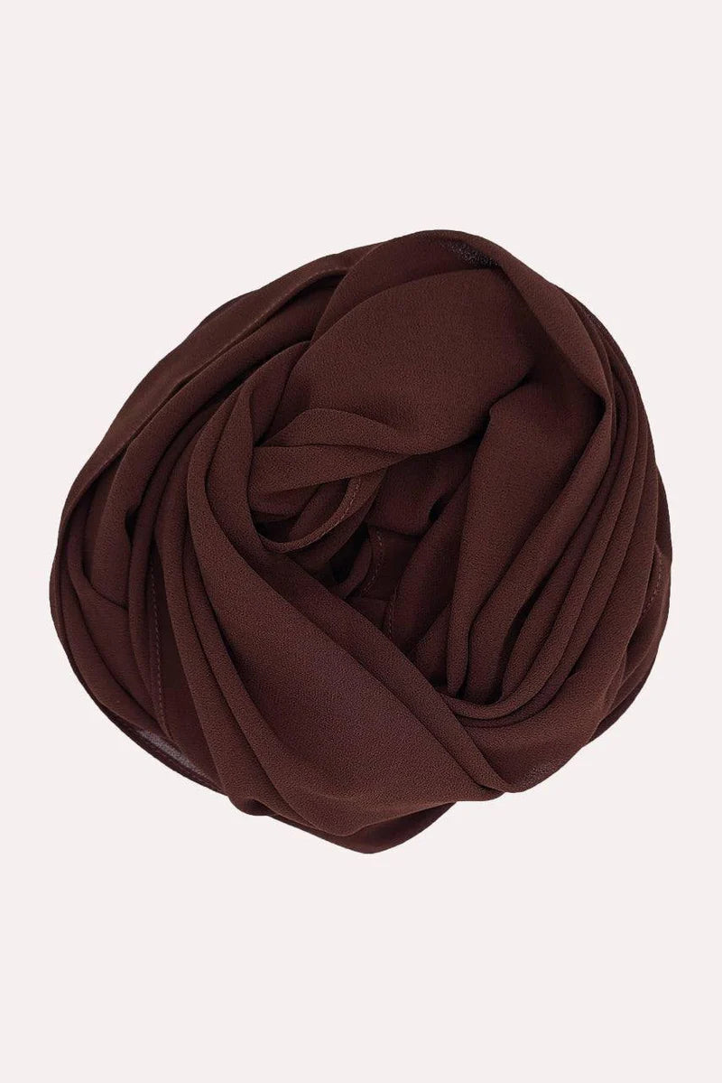 Muslimaati Luxury Dark Brown Chiffon Hijab