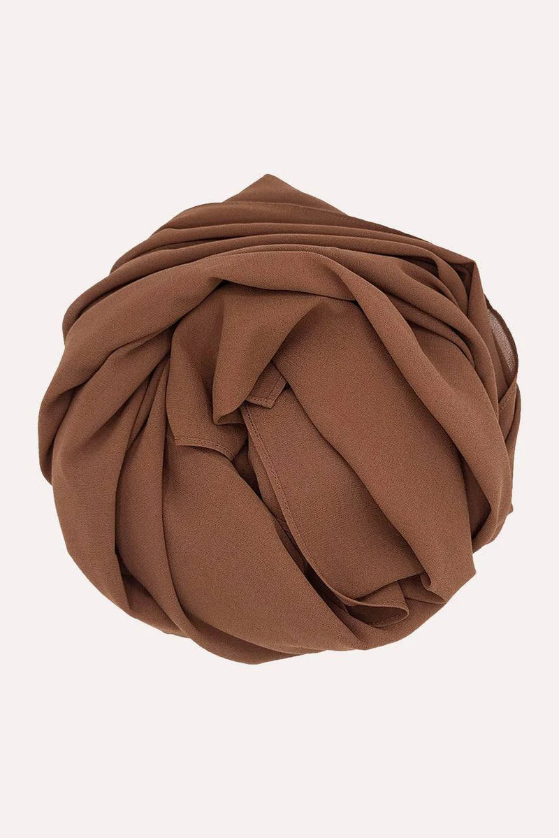 Women Warm Tan Chiffon Scarf Hijab From Muslimaati