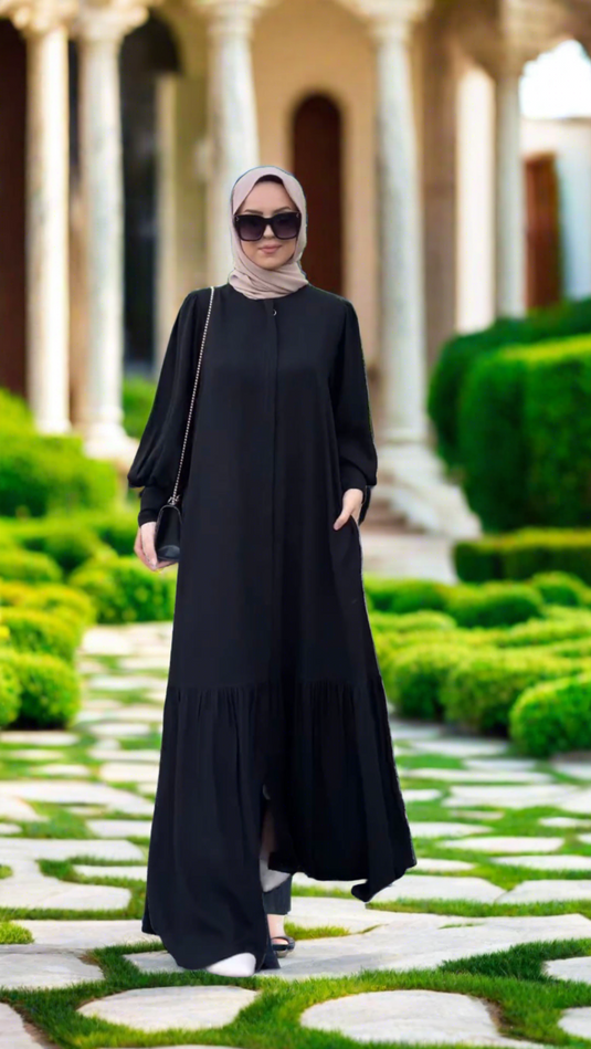 Raven Plain Black Abaya for Womens