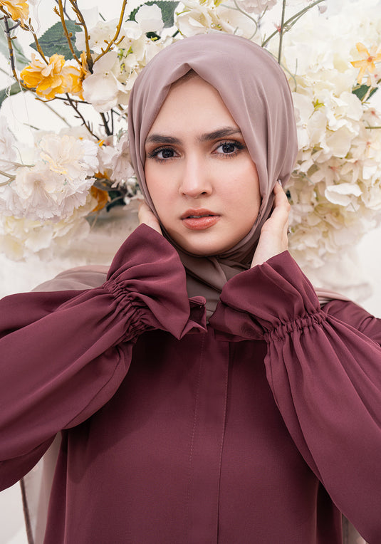 Ward Front Open Abaya- Onion Pink