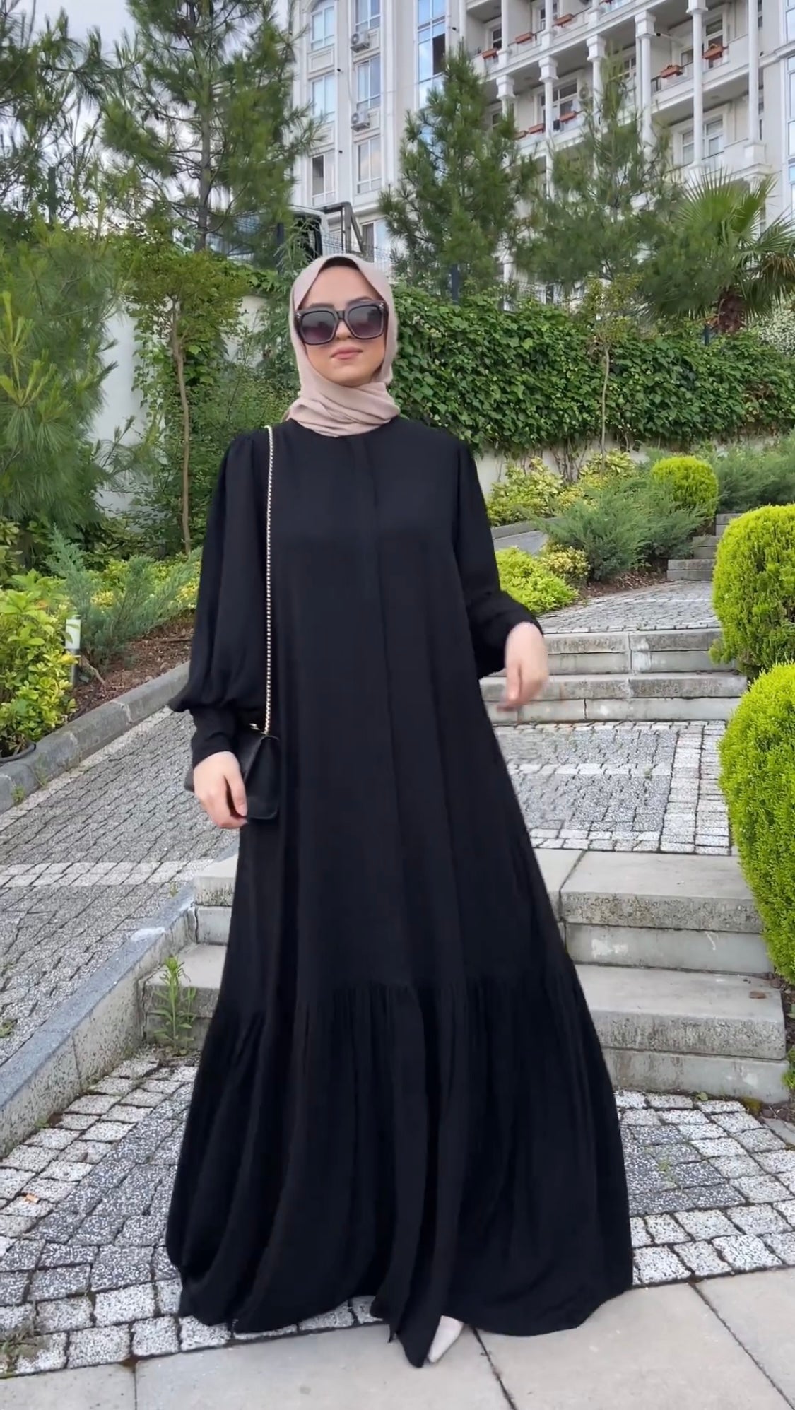 Womens Raven Black Plain Abaya From Muslimaati