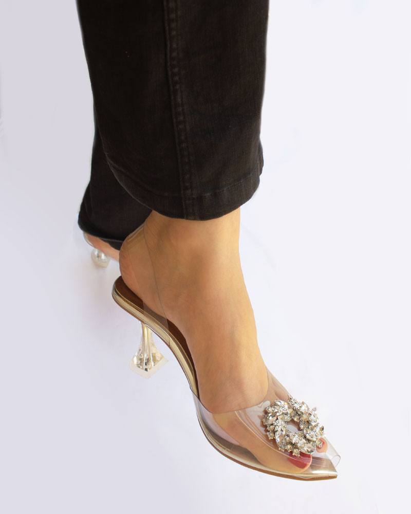 Silver Transparent Formal High Heels