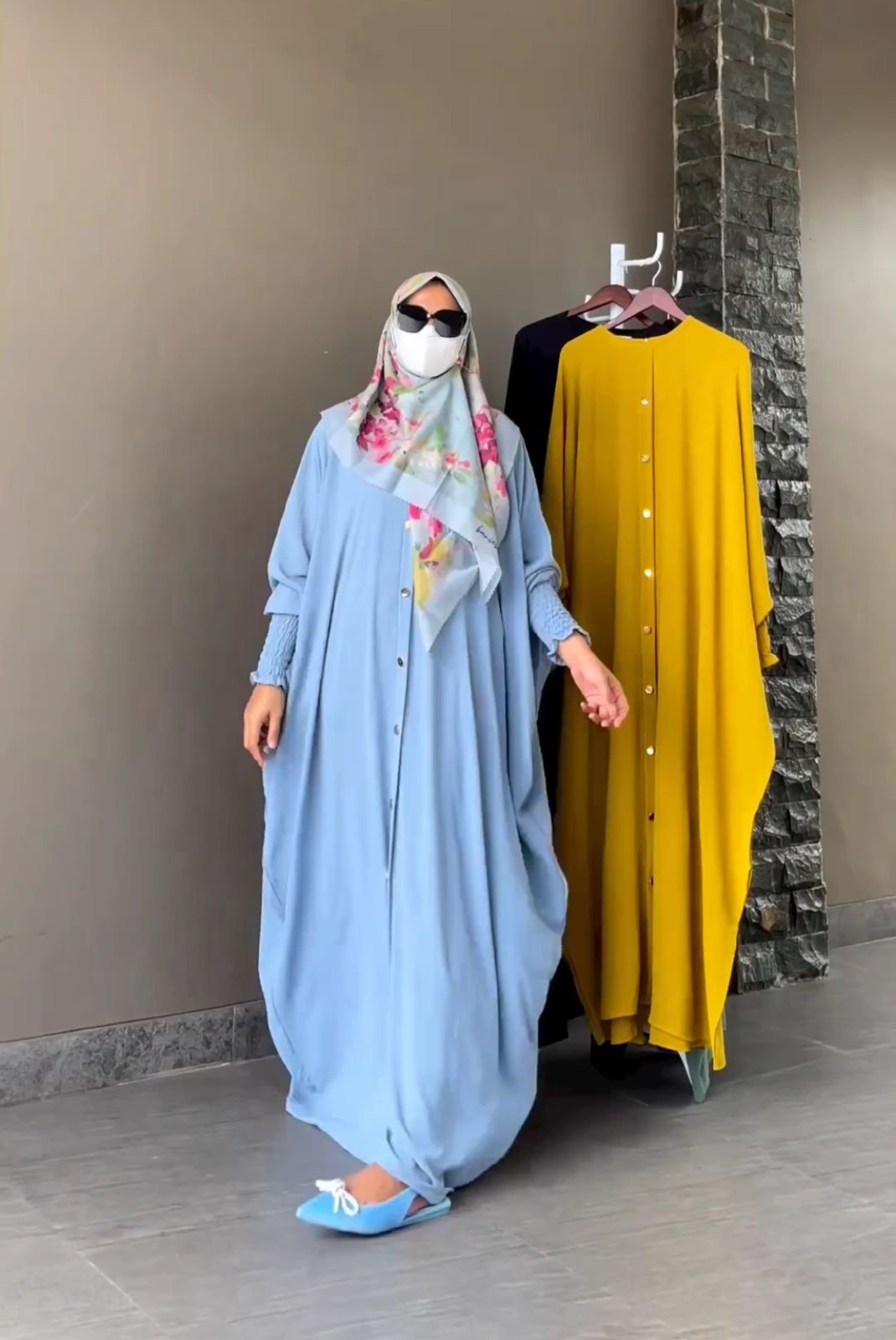 Womens Turkish Baggy Puff Sleeve Abaya