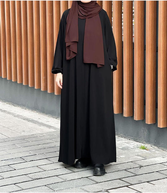 ELAINA - Black Oversized Dual Pocket Abaya
