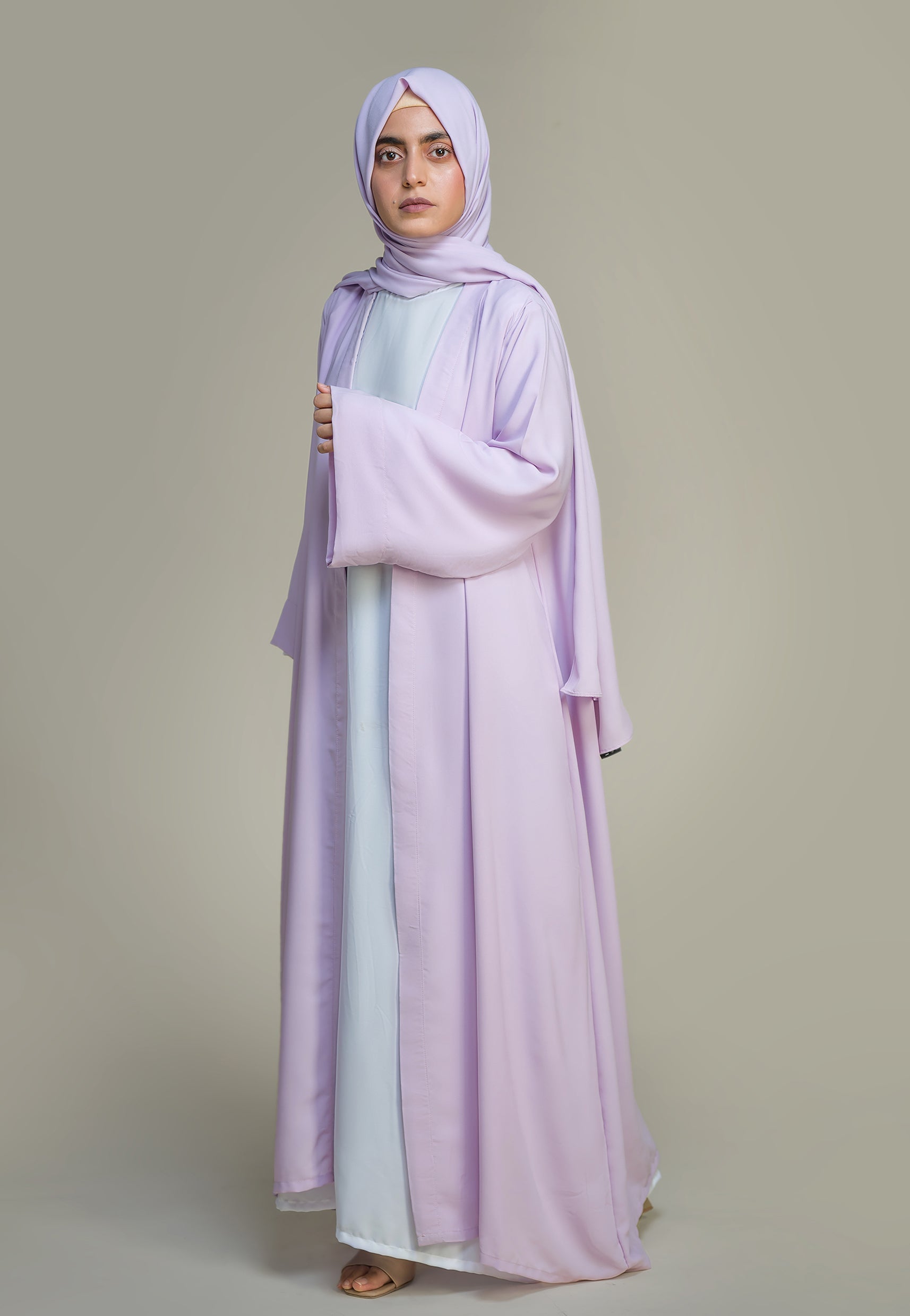 Women Lilac Kimono Abaya From Muslimaati