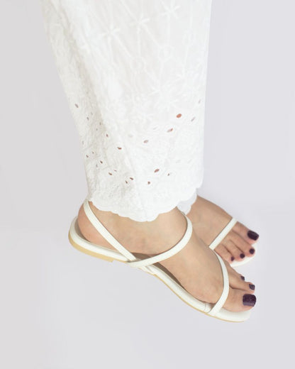 White Single Strap Sandals