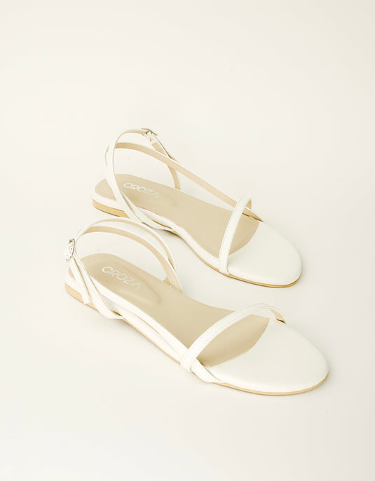 White Single Strap Sandals