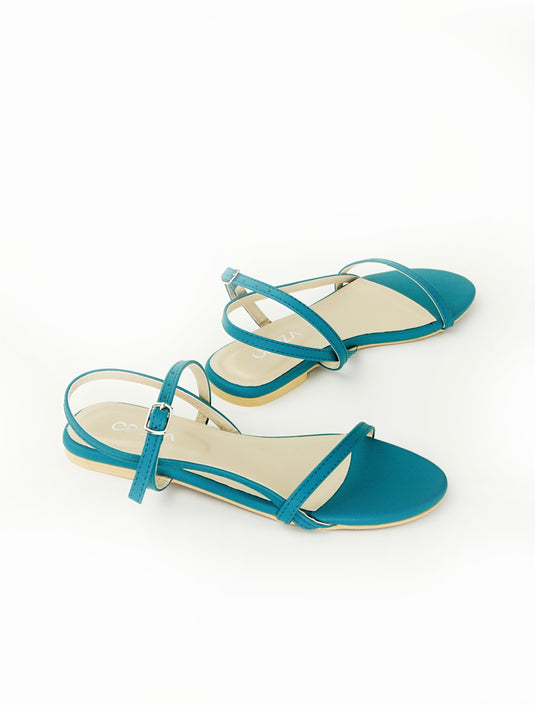 Teal Single Strap Sandals