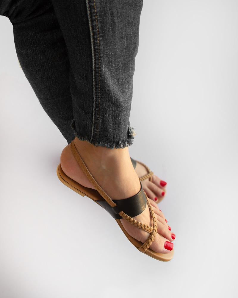 Brown Casual braided sandals