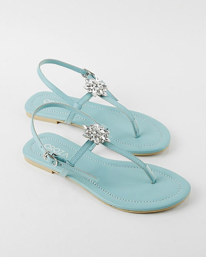 Blue Brooch Sandals
