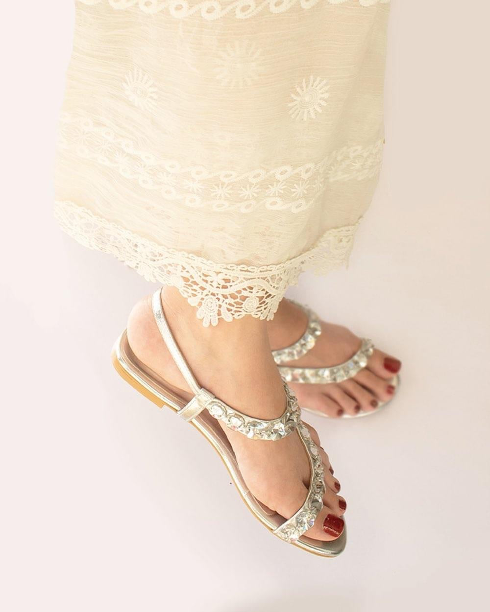 Silver Studded Sandals