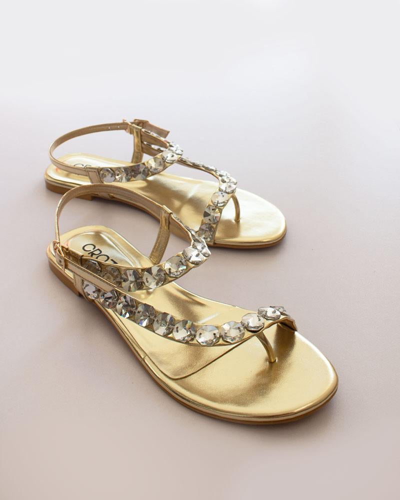 Golden Studded Sandals